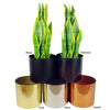 Metal Planter Stand Gold Black Metal Plant Pot 38.5cm x 18cm Leaf Design UK Botanik