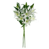Pack of 6 x 100cm Large White Lily Stem - 18 Flowers - Premium Quality