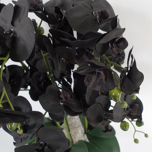 60cm Orchid Artificial Black - Gold Ceramic Planter - Premium Quality