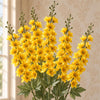 Pack of 6 x 85cm Artificial Yellow Larkspur Flower Stems