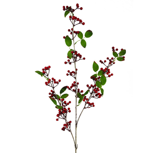 Artificial Red Christmas Berry Spray Branches 6 x 80cm Botanik