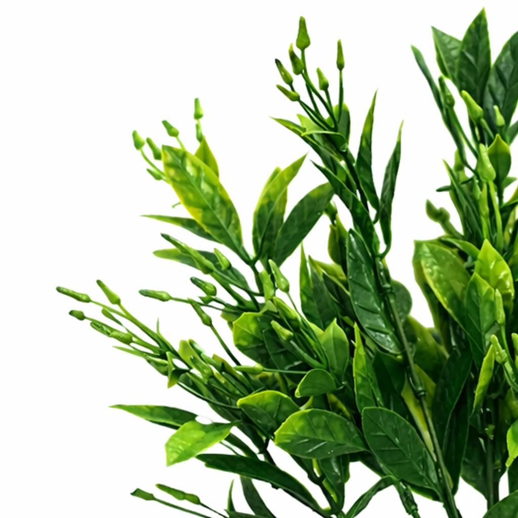 Pack of 6 x 32cm Artificial Green Foliage Spray Stem – Faux Leafy Decorative Greenery