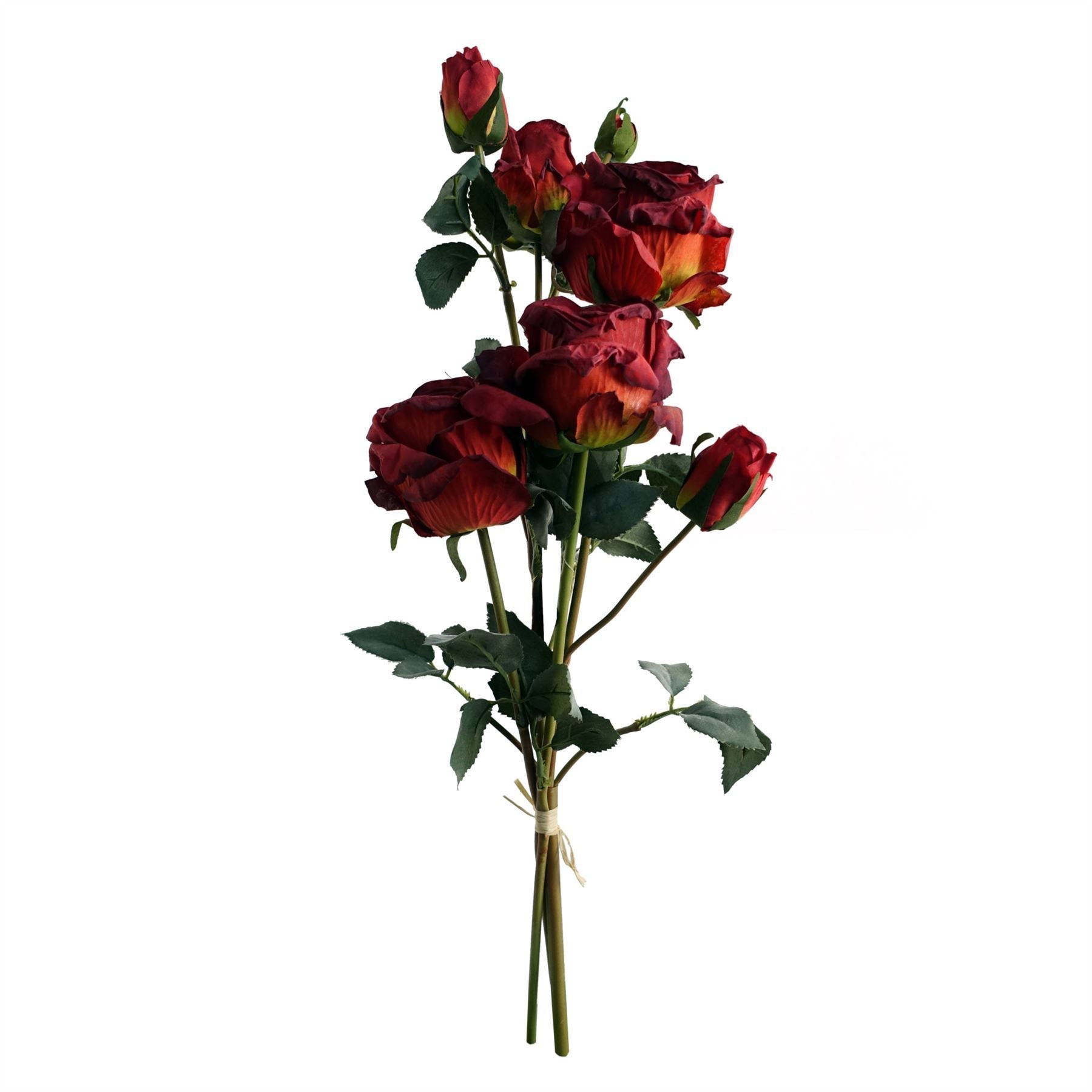 6 x 60cm Red Rose Artificial Flower Sprays - 24 Flowers 18 Buds - Premium Quality