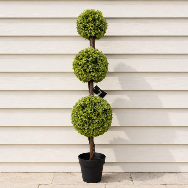 120cm Green Triple Ball Topiary Tree - Premium Quality