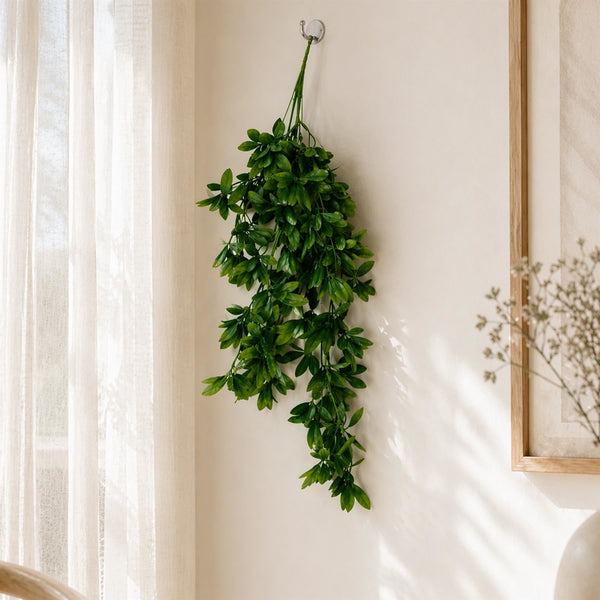 Pack of 6 x 70cm Artificial Trailing Laurel Botanik Hanging Plant Realistic Green Plastic Foliage - Premium Quality