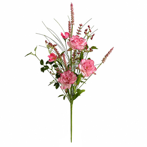 52cm Artificial Pink Peony Wildflower Bouquet