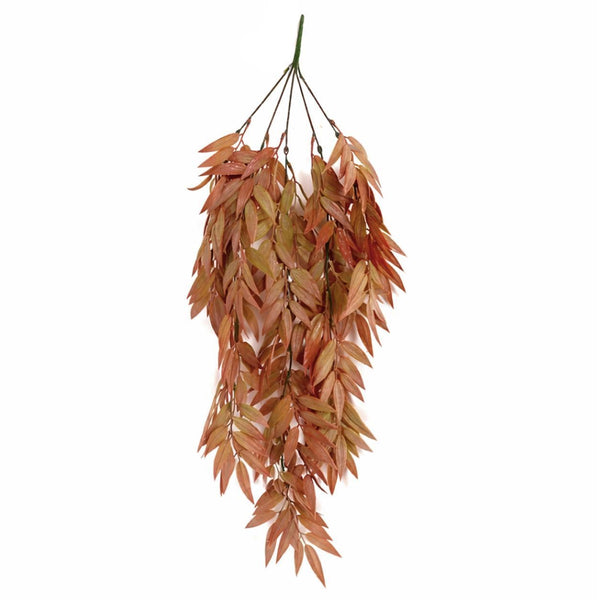 Pack of 6 x 75cm Artificial Trailing Foliage Plant Dusty Orange Hanging Faux Greenery - Premium Quality