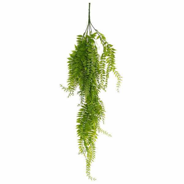 100cm Artificial Trailing Green Leaf Hanging Fern Plant with Wired Top Stems