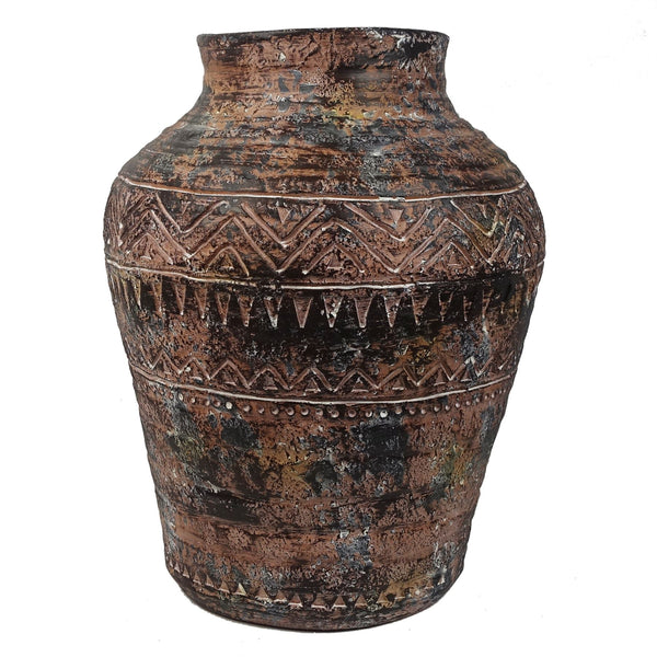 40cm x 32cm Aztec Large Composite Textured Vase Composite Plant Pot