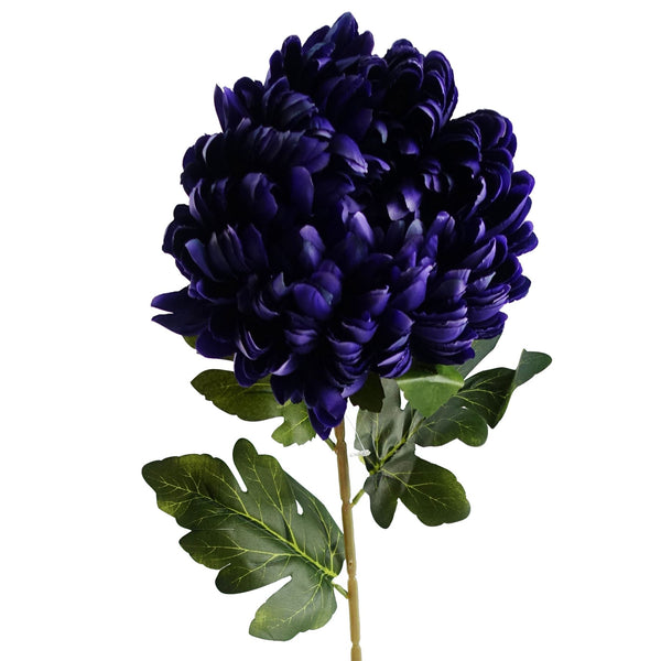 Pack of 6 x Artificial Flowers Extra Large Reflex Chrysanthemum - Purple 75cm