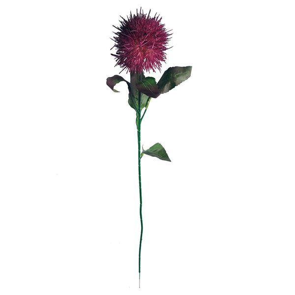Pack of 6 x 70cm Globe Thistle Purple Ball Artificial Flower Stem - Premium Quality