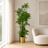 Artificial Tree Moss Fern Gold Planter 150cm