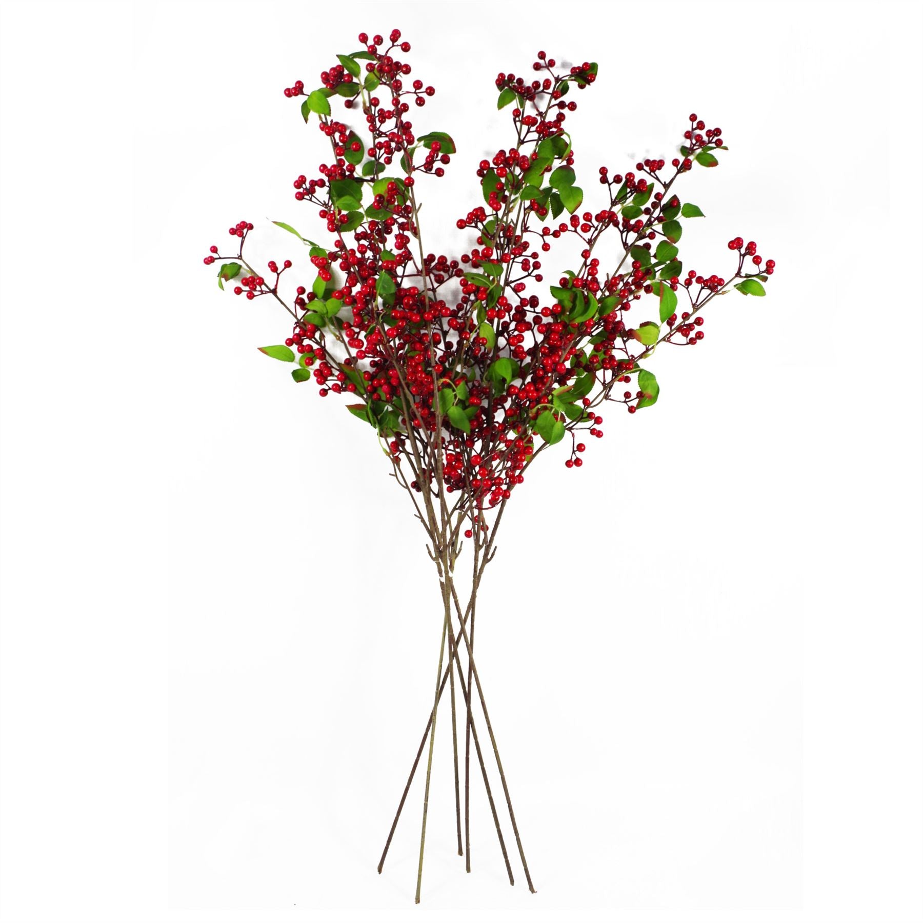 Single Large Red Christmas Berry Spray 80cm Xmas Festive Decoration Botanik