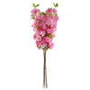 Pack of 6 x Artificial Flowers Pink Blossom Stem 100cm