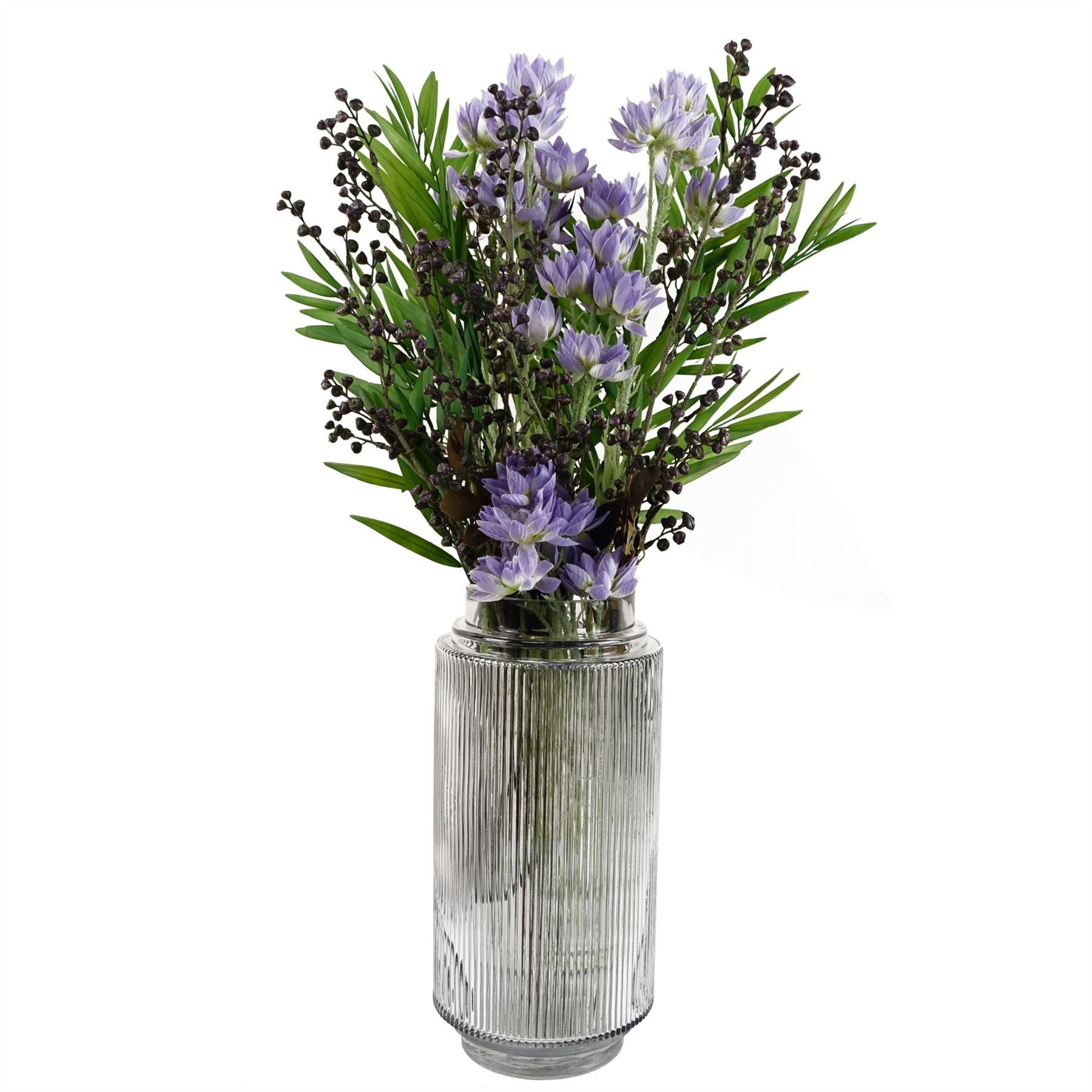 Artificial Flowers Purple Starflower Stem - 5 Flowers 60cm