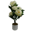 55cm Artificial White Peony Plant - Premium Quality