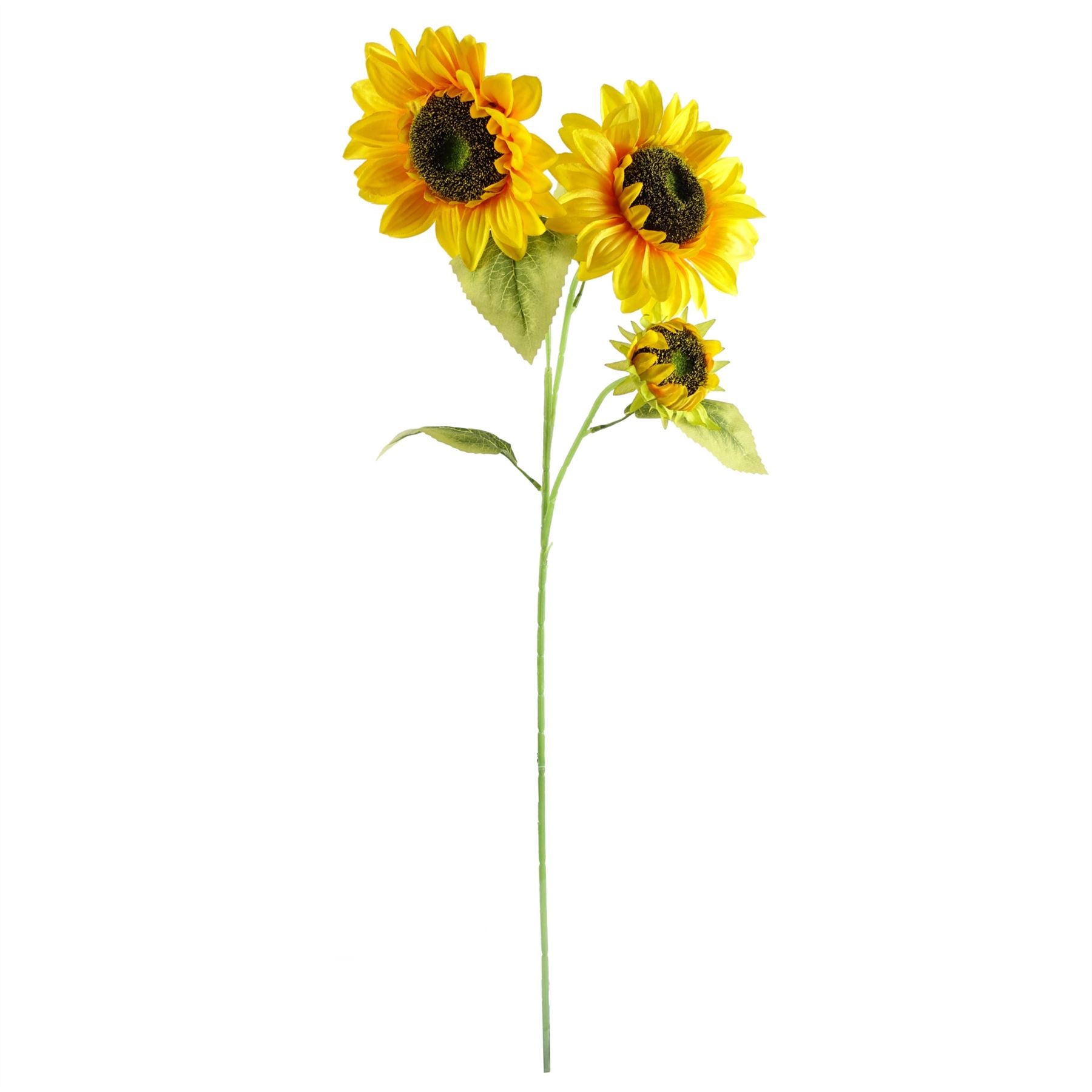 Leaf 100cm Yellow Artificial Sunflower Arrangement Glass Vase