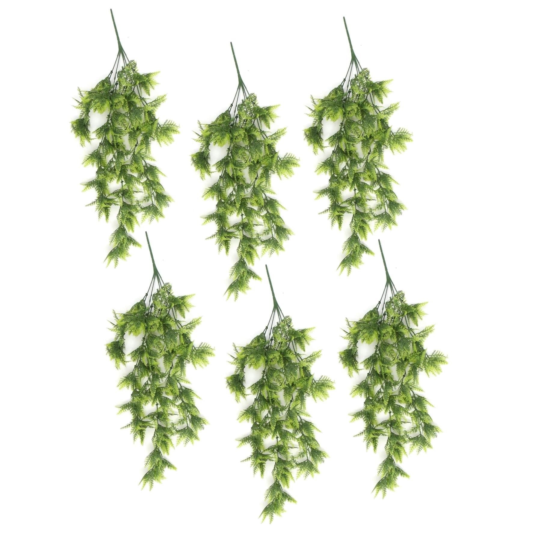 Pack of 6 x Hanging UV and Fire Resistant Artificial Boston Fern Plant 75cm - Premium Quality