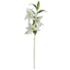 Pack of 6 x Artificial Flowers Large White Lily Stem - 3 Flowers 100cm