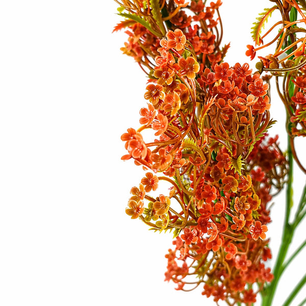 Pack of 6 x 75cm Artificial Coral Berry Spray Bush Stem