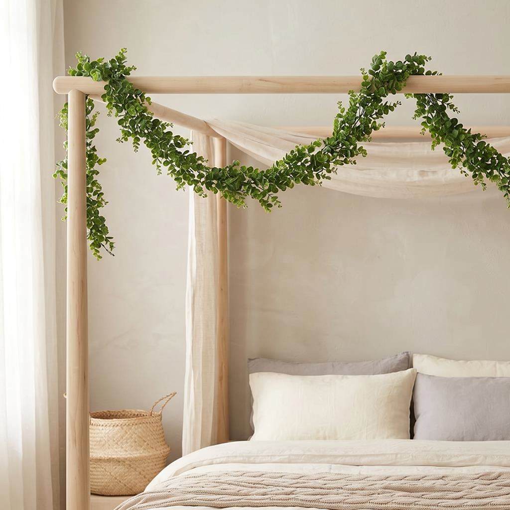 Pack of 6 x 180cm Artificial Eucalyptus Style Green Garland Hanging Decoration