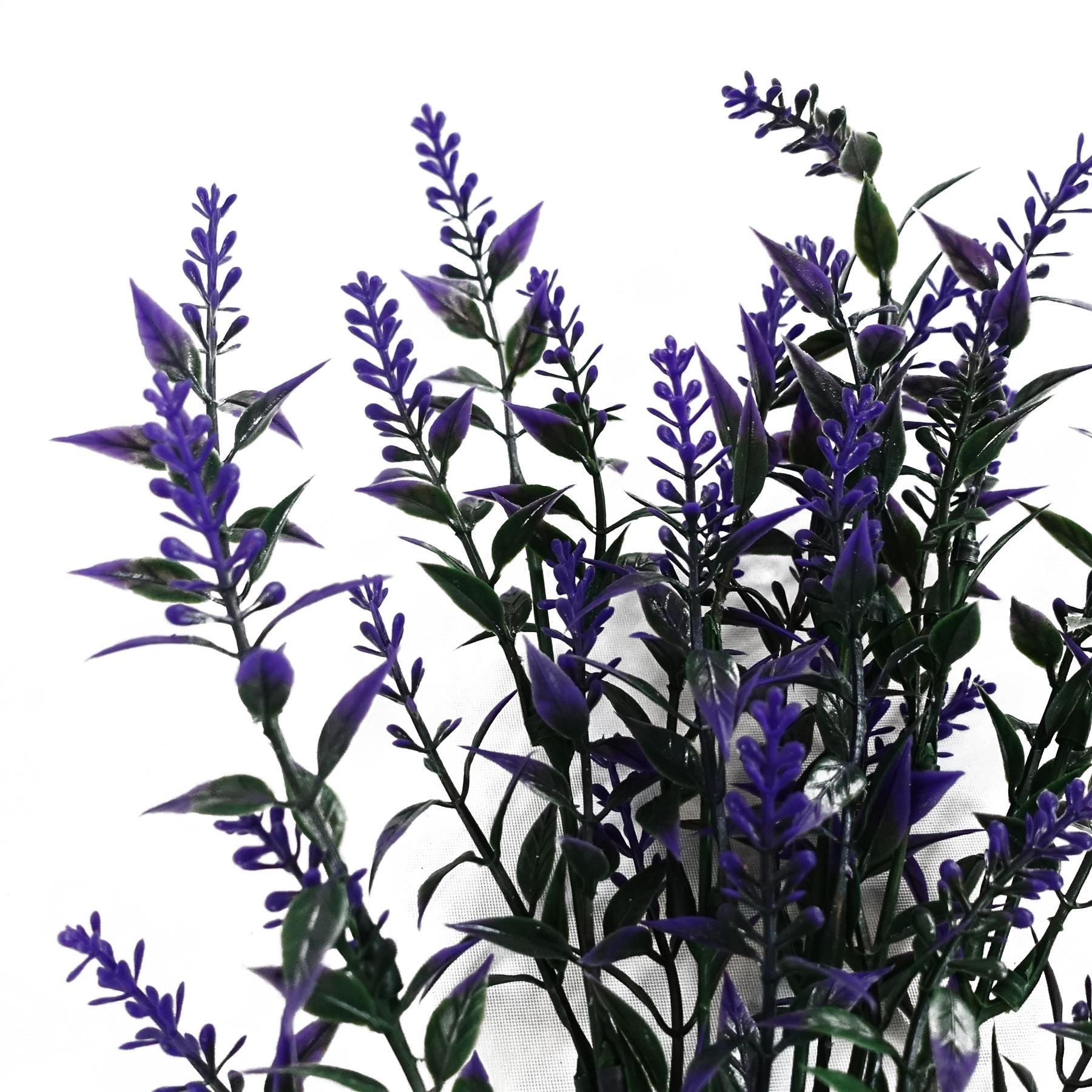 Pack of 6 x 34cm Artificial Purple Heather Stem Plant