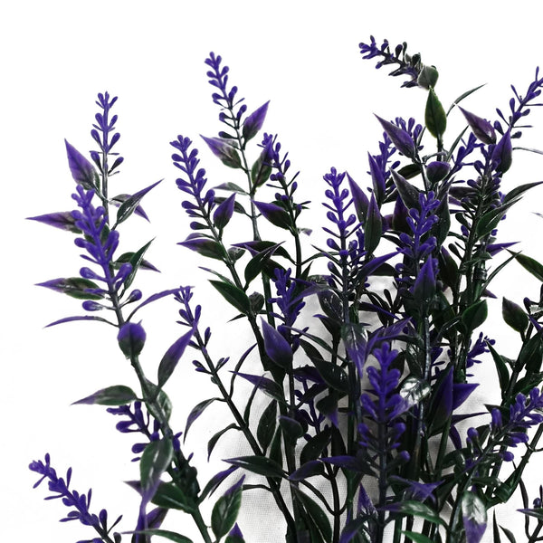 Pack of 6 x 34cm Artificial Purple Heather Stem Plant