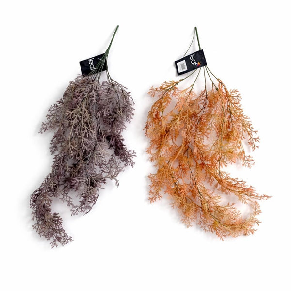 Pack of 6 x 80cm Artificial Coral Fern Trailing Plant Autumn Orange Hanging Foliage
