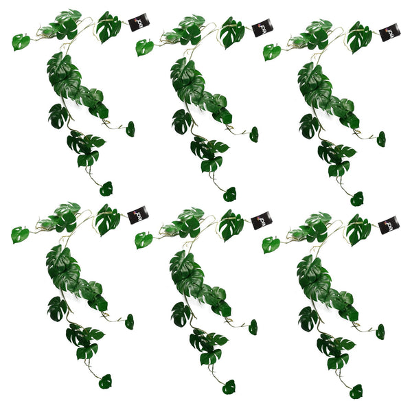 6 x 100cm Artificial Hanging Trailing Monstera Plant - Premium Quality