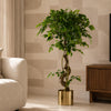 Large Artificial Japanese Fruticosa Ficus Tree Gold 120cm 4ft Realistic Botanik