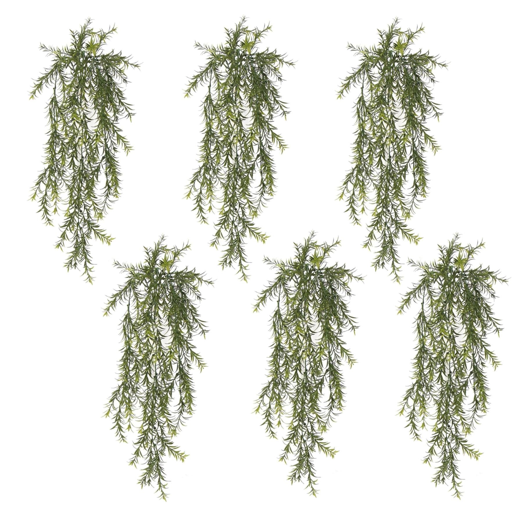 Pack of 6 x Hanging UV and Fire Resistant Artificial Spider Fern Plant 78cm