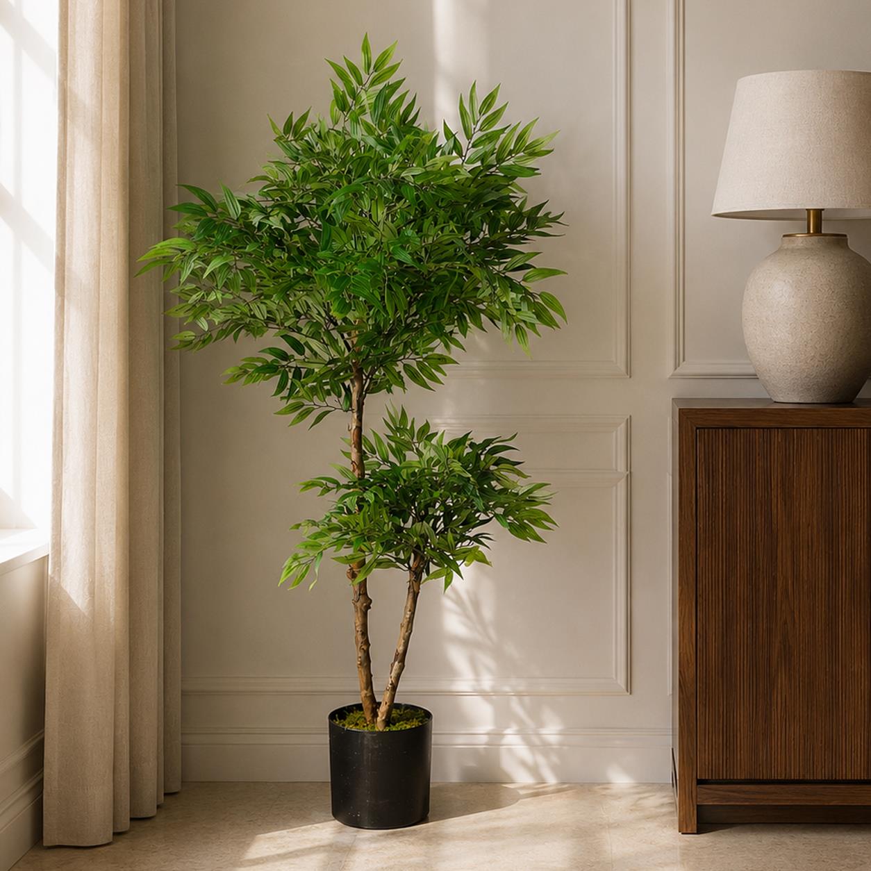 Artificial Ficus Tree Plant 100cm Ruscus Ficus Trunk