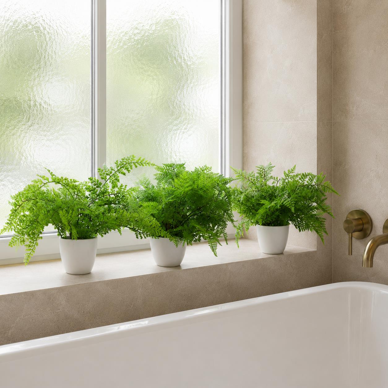 Artificial Ferns Plants Pack 3 x 30cm Botanical Fern 30cm Display