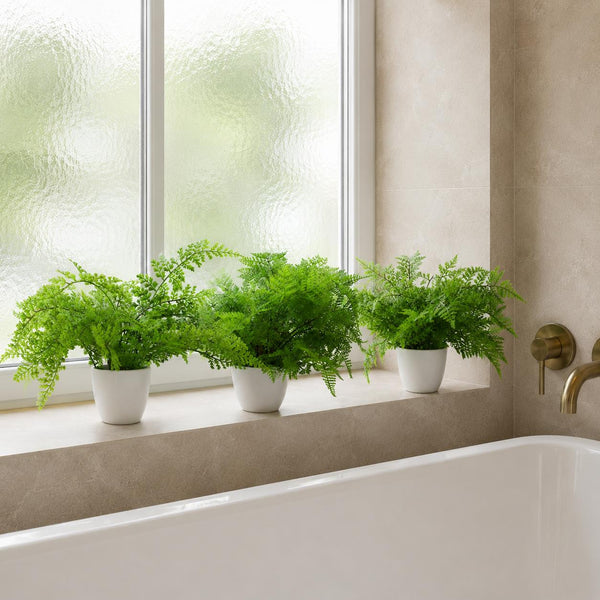Artificial Ferns Plants Pack 3 x 30cm Botanical Fern 30cm Display