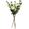 Pack of 6 x 75cm Artificial Dahlia PomPom Flower Stem Cream - Premium Quality