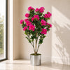 Artificial Blossom Tree Pink Silver Planter 100cm Realistic Plant Design Azalea Botanik