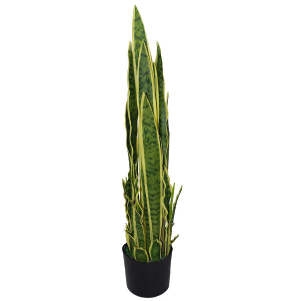 90cm (3ft) Artificial Sansevieria Yellow Green Indoor Plant