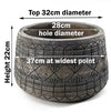 x 37cm Large Grey Gliese Embossed Planter 22cm