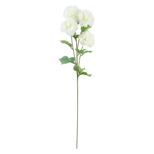 Leaf 80cm White Artificial Carnation and Larkspur in Glass Vase