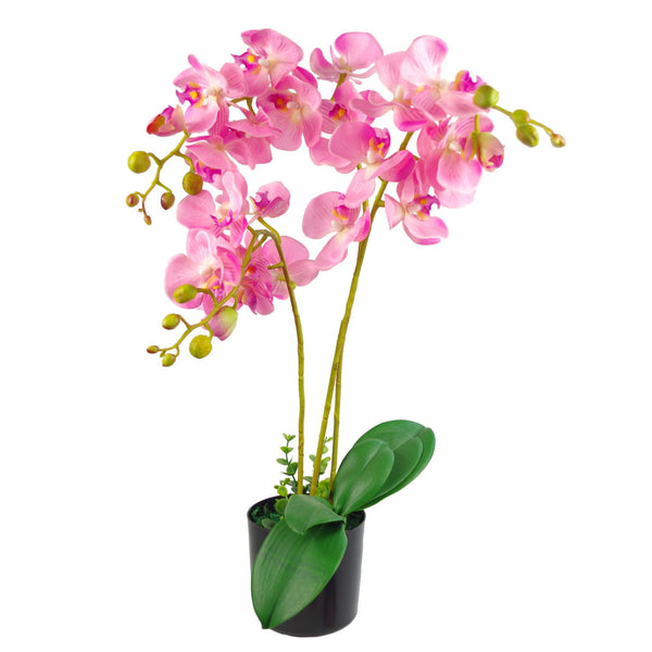 Artificial Orchid XL Metal Bowl Planter 70x70cm