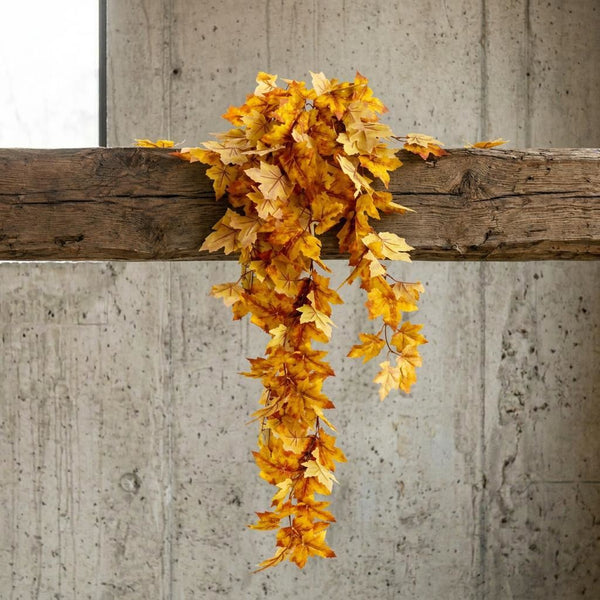 Pack of 6 x 70cm Artificial Trailing Grape Ivy Plant Faux Hanging Foliage - Yellow - Premium Quality