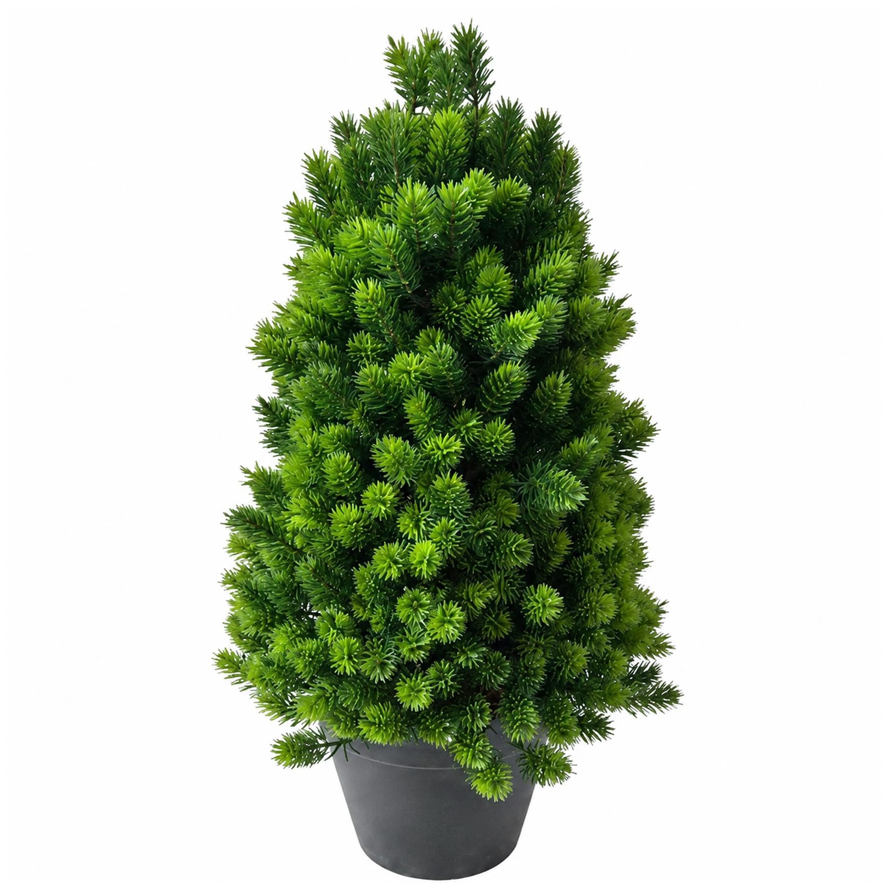34cm Artificial Mini Pine Tree in Grey Pot