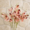 Pack of 6 x 80cm Pink Artificial Mini Orchid Stem - Premium Quality