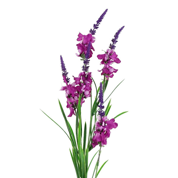 Pack of 6 x 80cm Dark Pink Larkspur Artifical Stem - Premium Quality