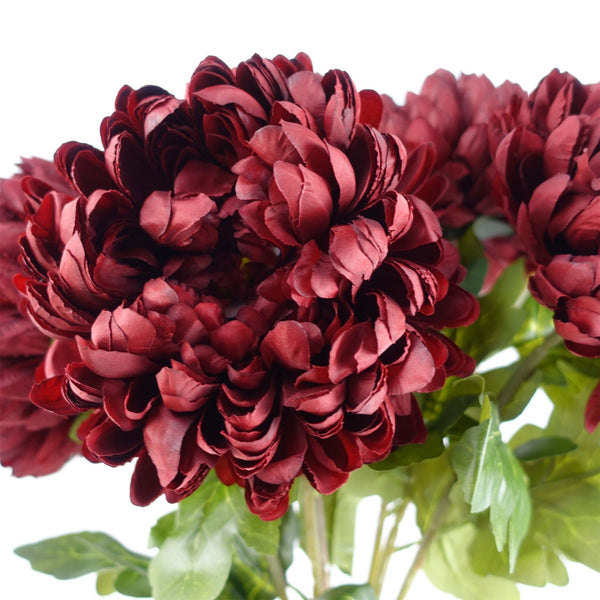 Pack of 6 x 75cm Extra Large Reflex Chrysanthemum - Red - Premium Quality