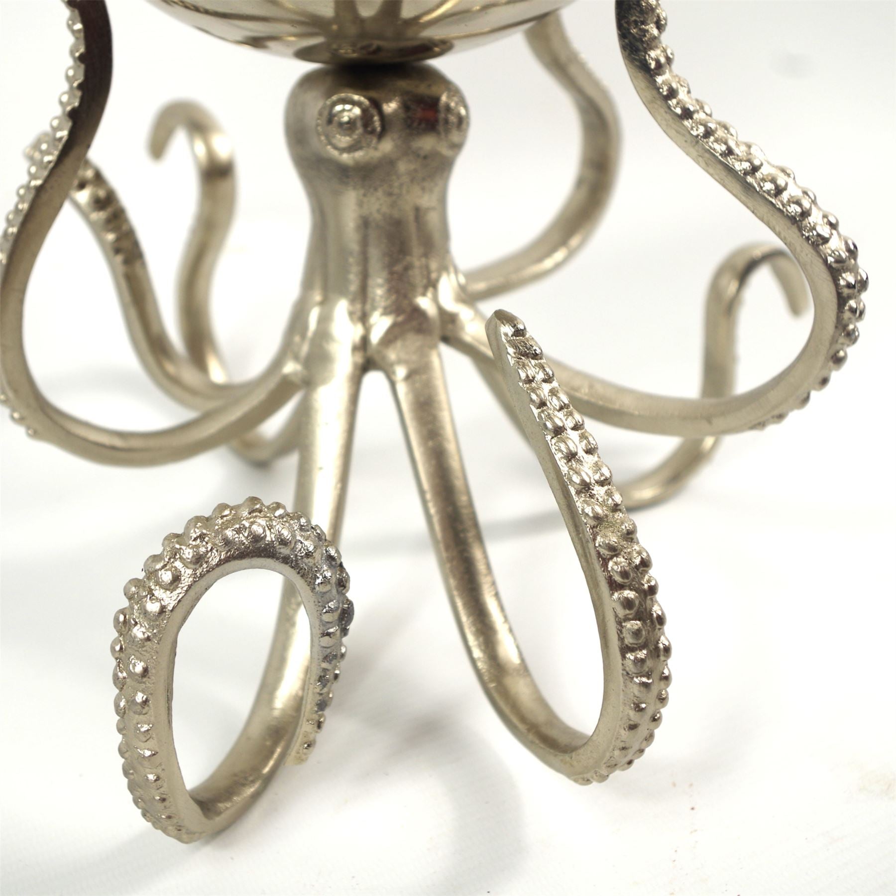 28cm Silver Metal Octopus Bowl Style Planter Botanik