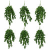 Pack of 6 x 75cm Artificial Trailing Round Leaf Hanging Foliage Plant - Deep Forest Green