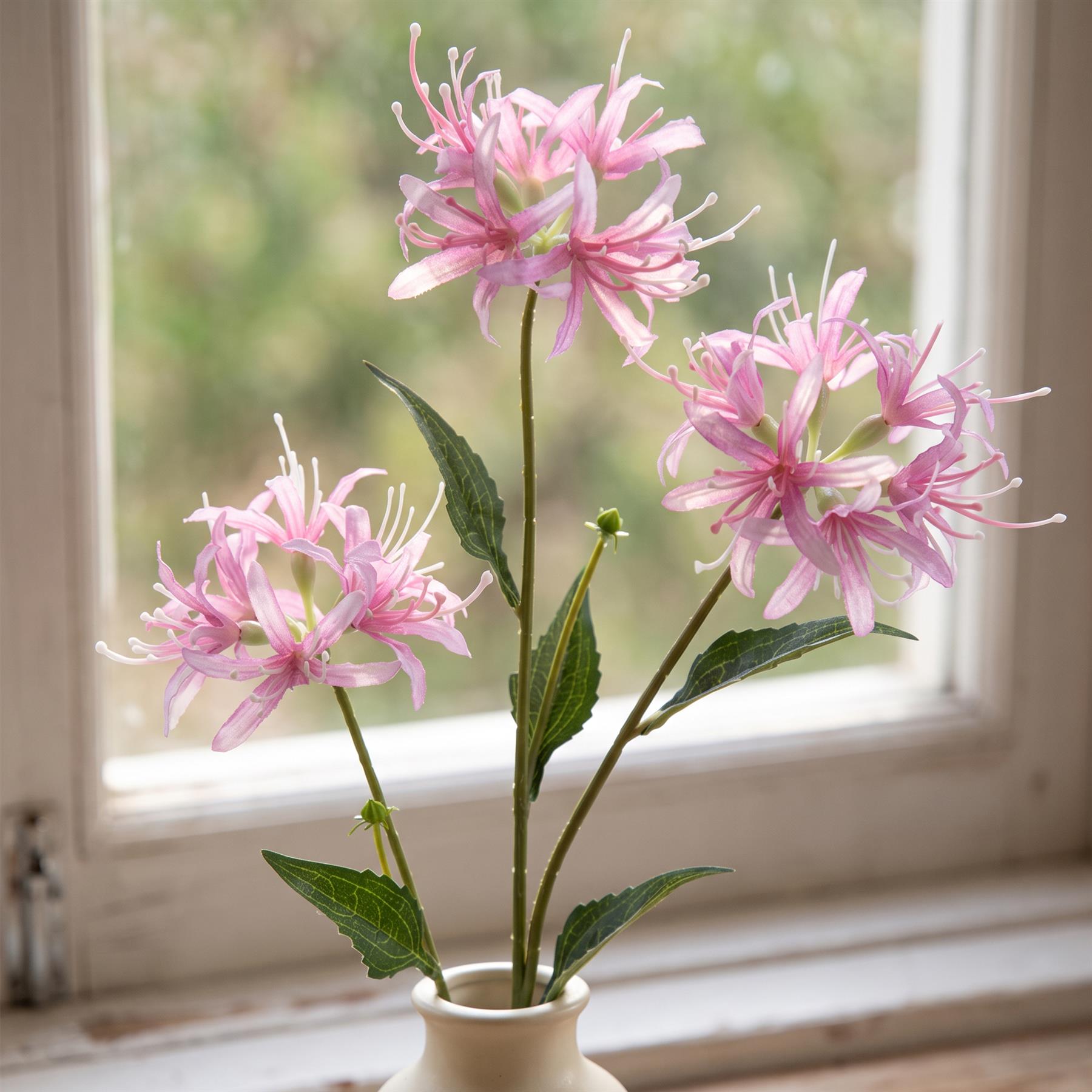 72cm Artificial Pink Spider Lily Stem