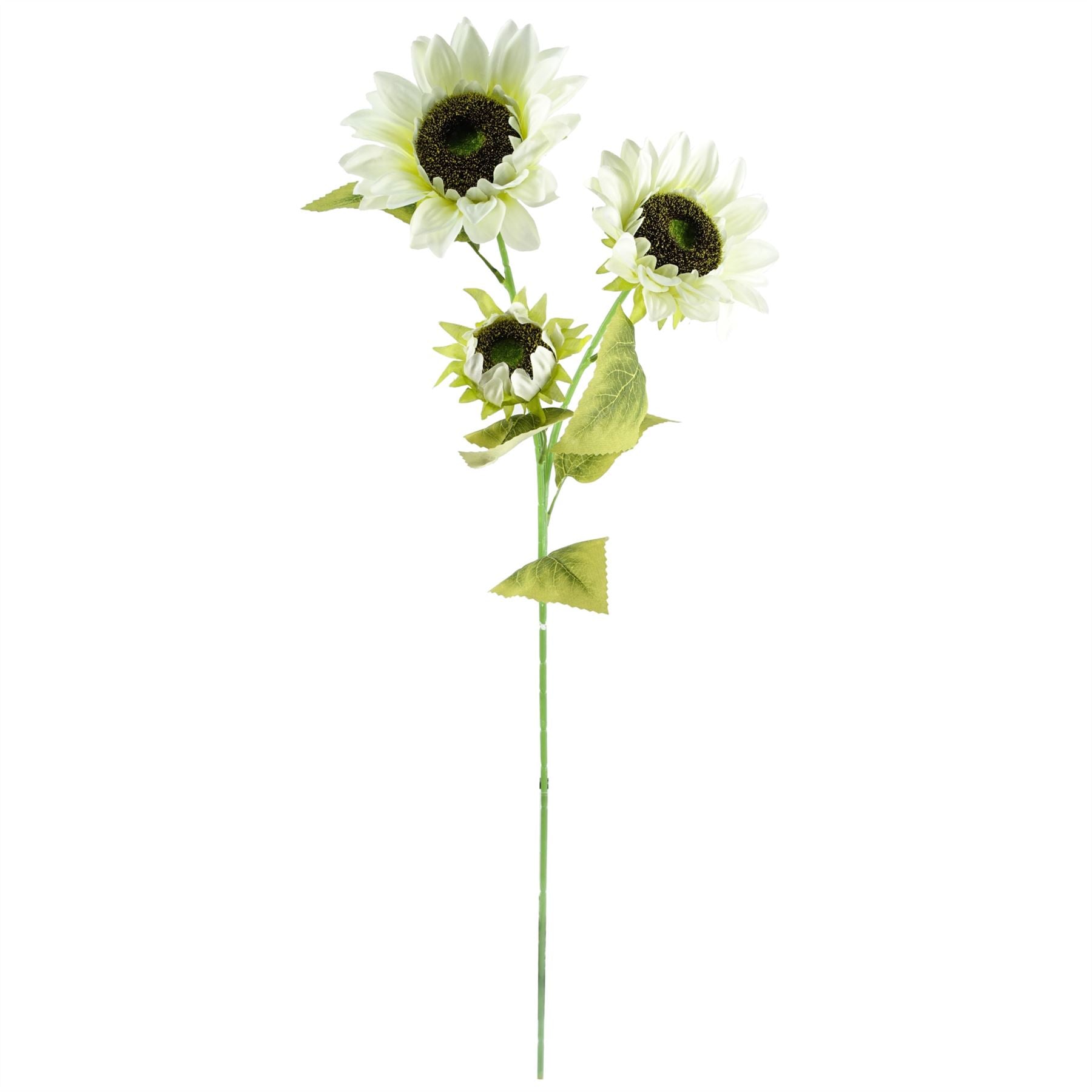 Leaf 80cm White and Yellow Sunflower Mix Glass Vase