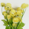 Pack of 6 x 50cm Dahlia Pompom Yellow Artificial Stem - Premium Quality